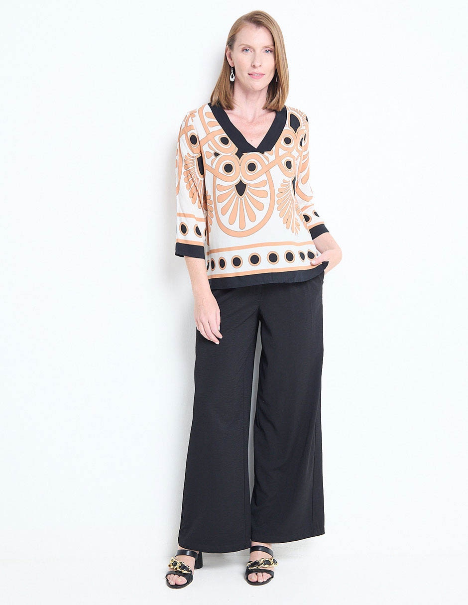 Blusa camisera Kur.Kuma manga larga para mujer