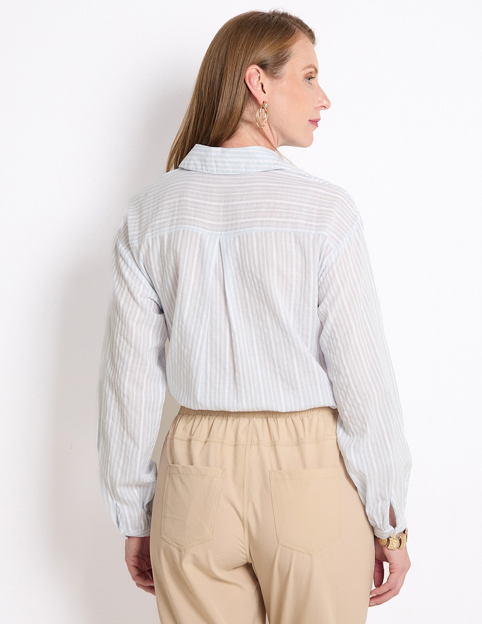Blusa camisera Kur.Kuma manga larga para mujer 5