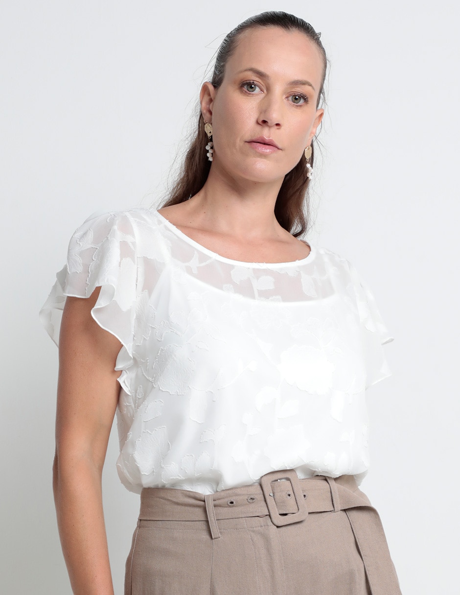 Blusa manga corta para mujer