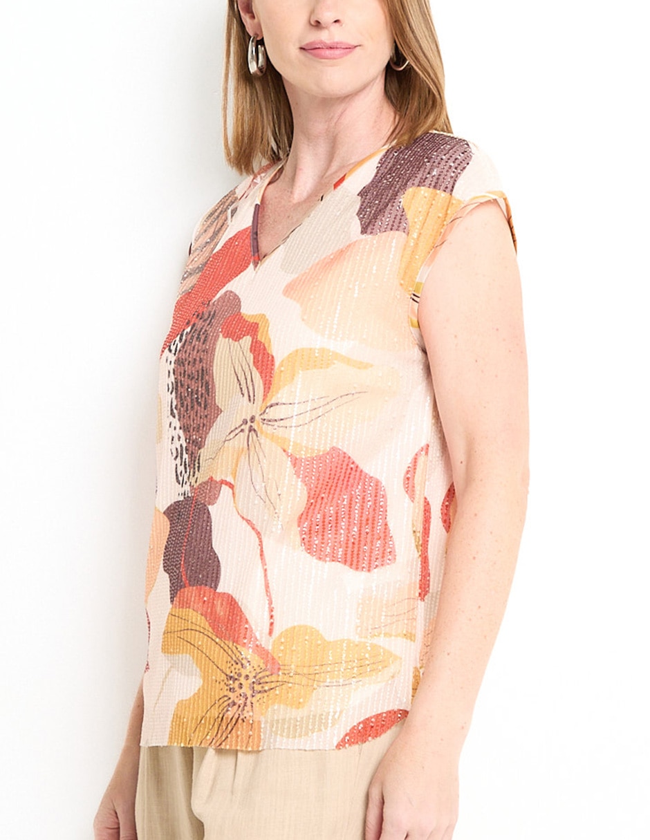 Blusa manga corta para mujer