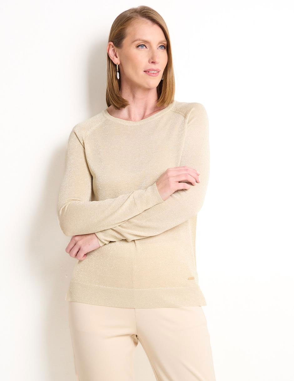 Suéter cuello redondo para mujer