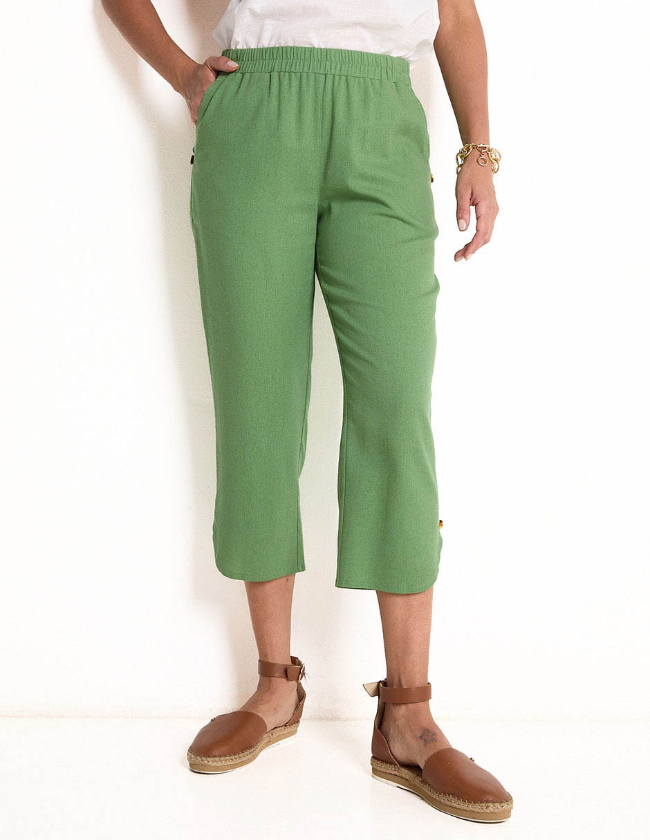 Pantalón capri slim para mujer