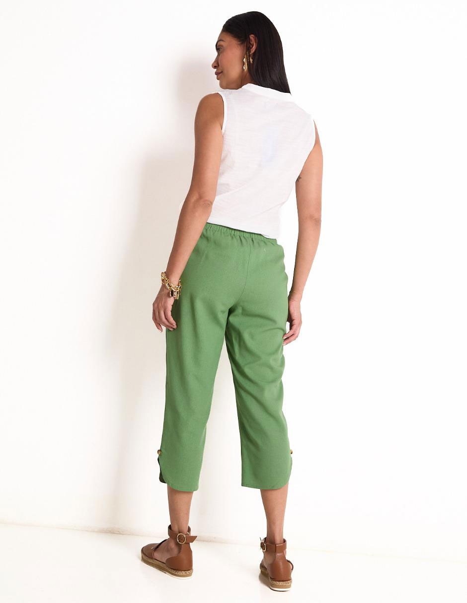 Pantalón capri slim para mujer