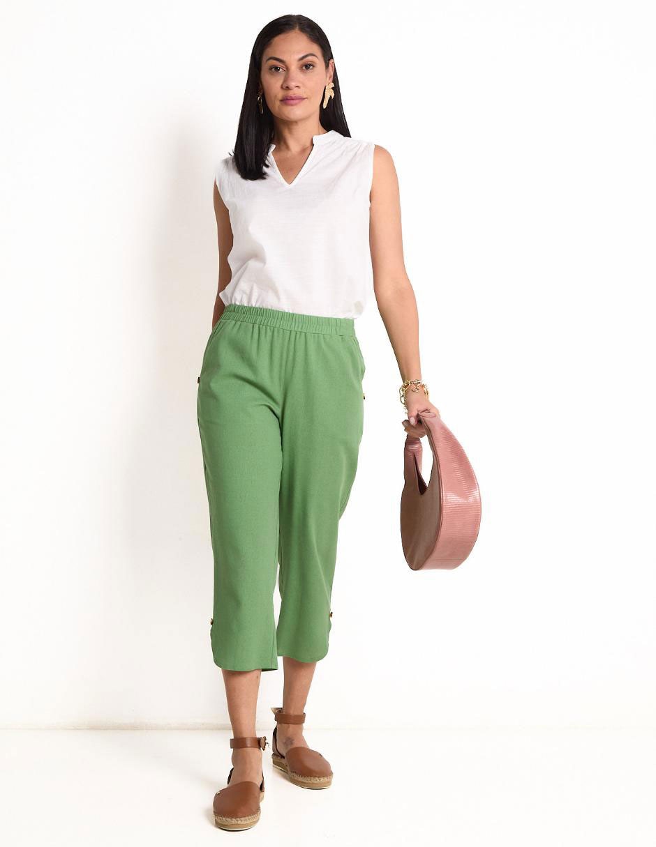 Pantalón capri slim para mujer