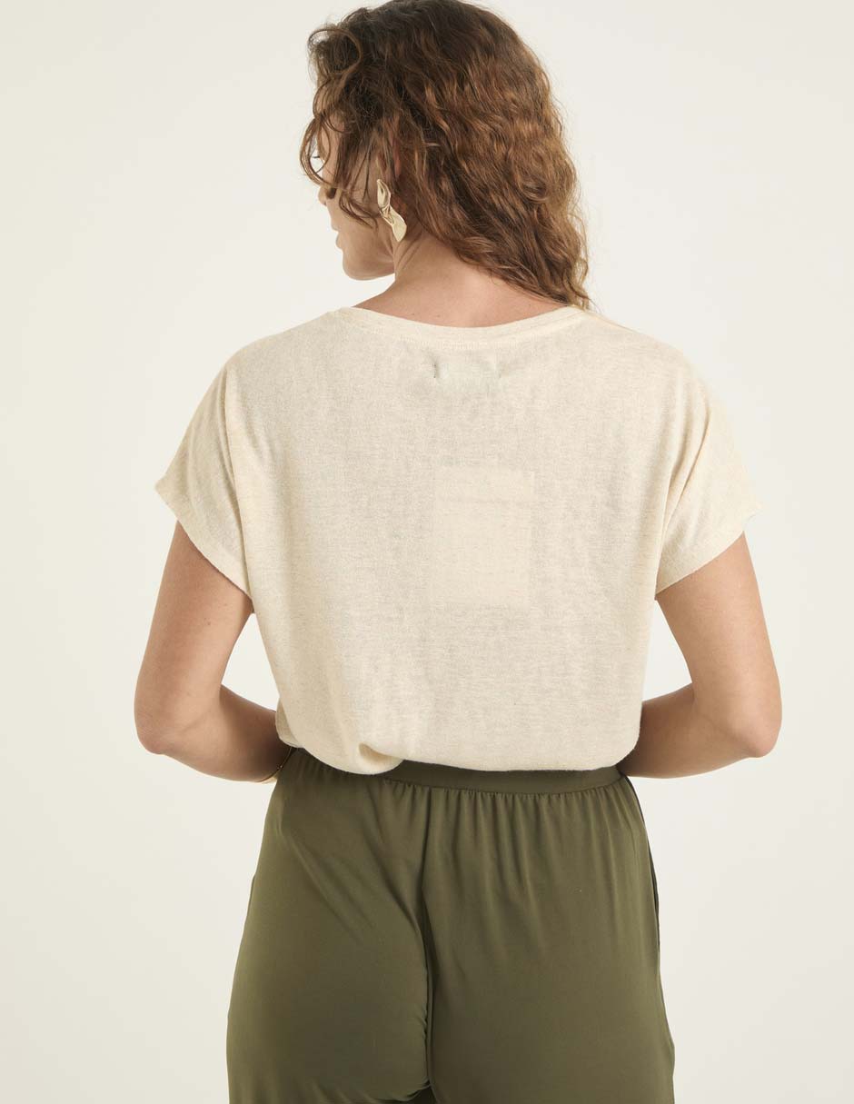 Playera manga corta La Mode cuello redondo para mujer