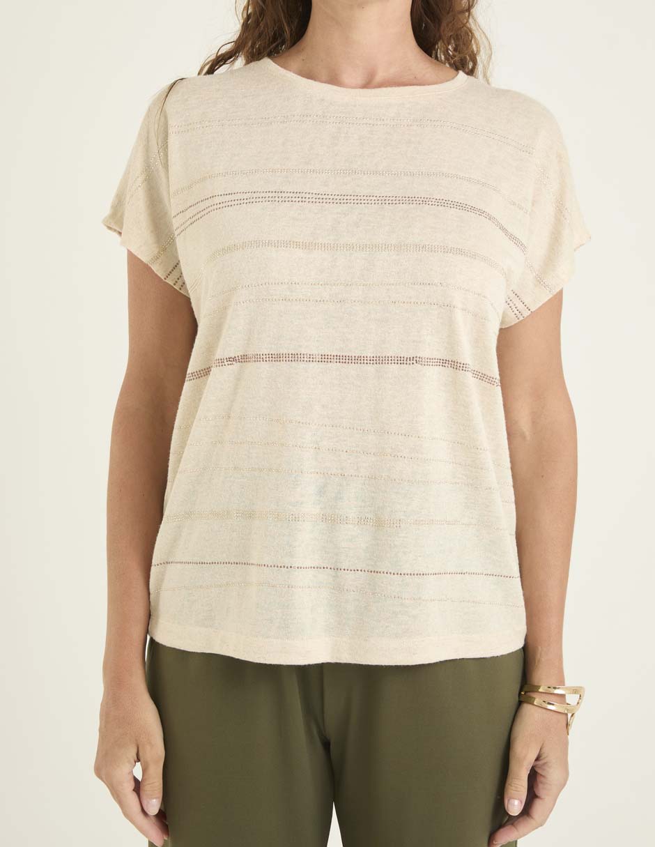 Playera manga corta La Mode cuello redondo para mujer