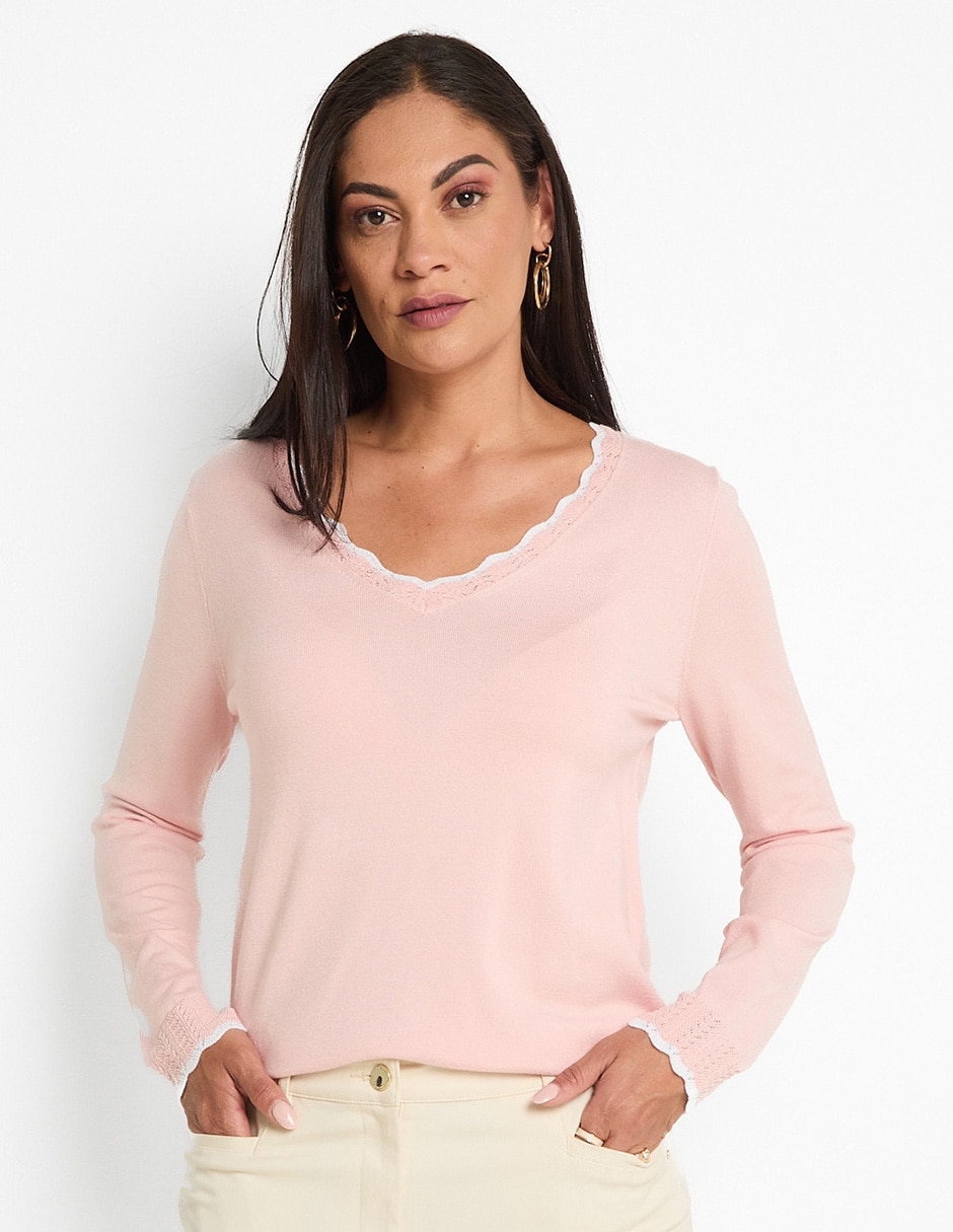 Suéter cuello V para mujer Suéter cuello V para mujer