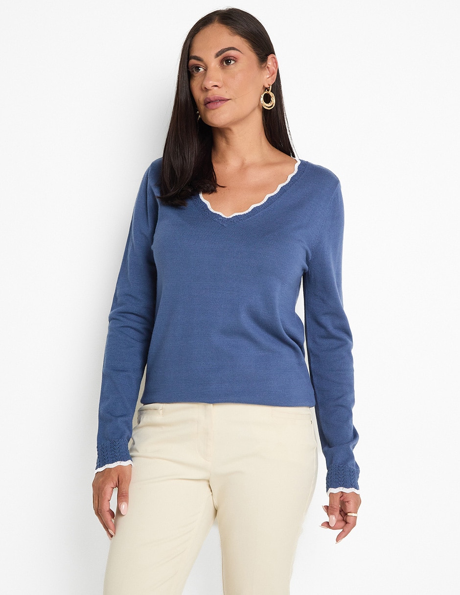 Suéter cuello V para mujer Suéter cuello V para mujer