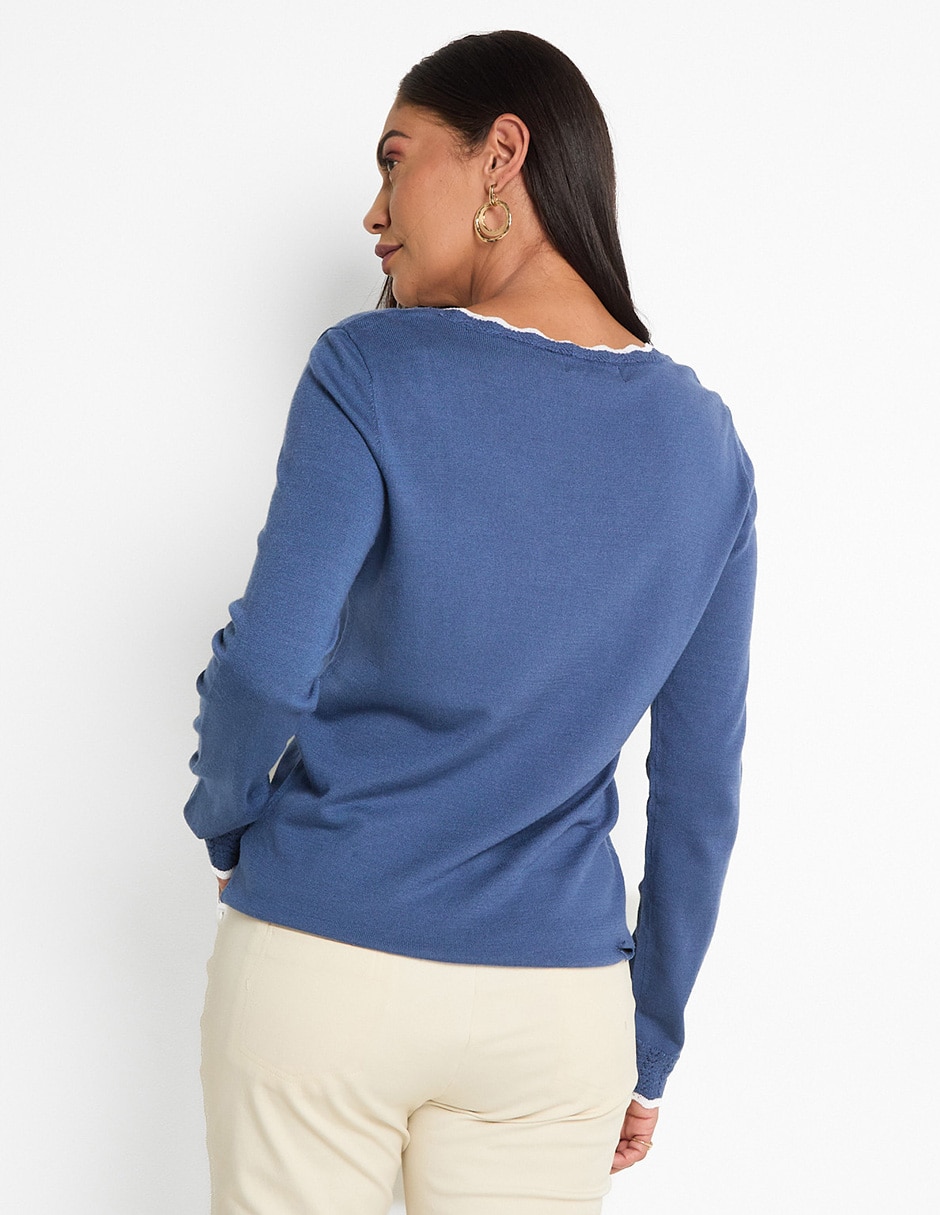 Suéter cuello V para mujer 5