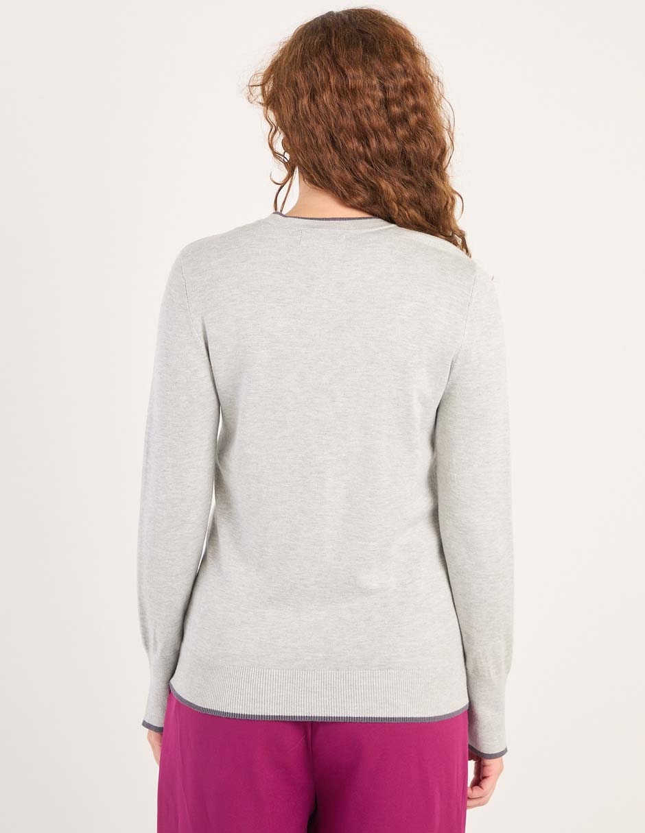 Suéter cuello redondo para mujer