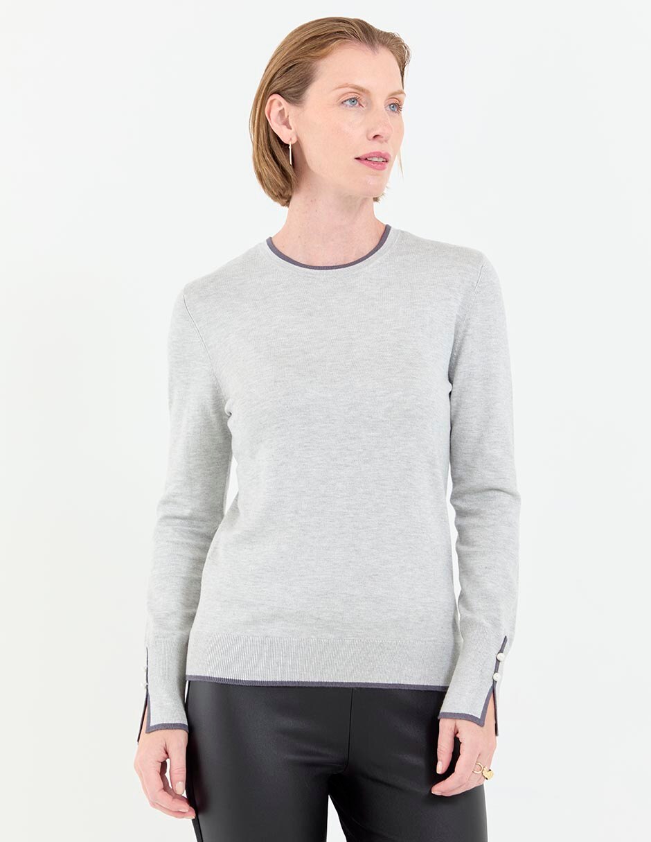 Suéter cuello redondo para mujer 1