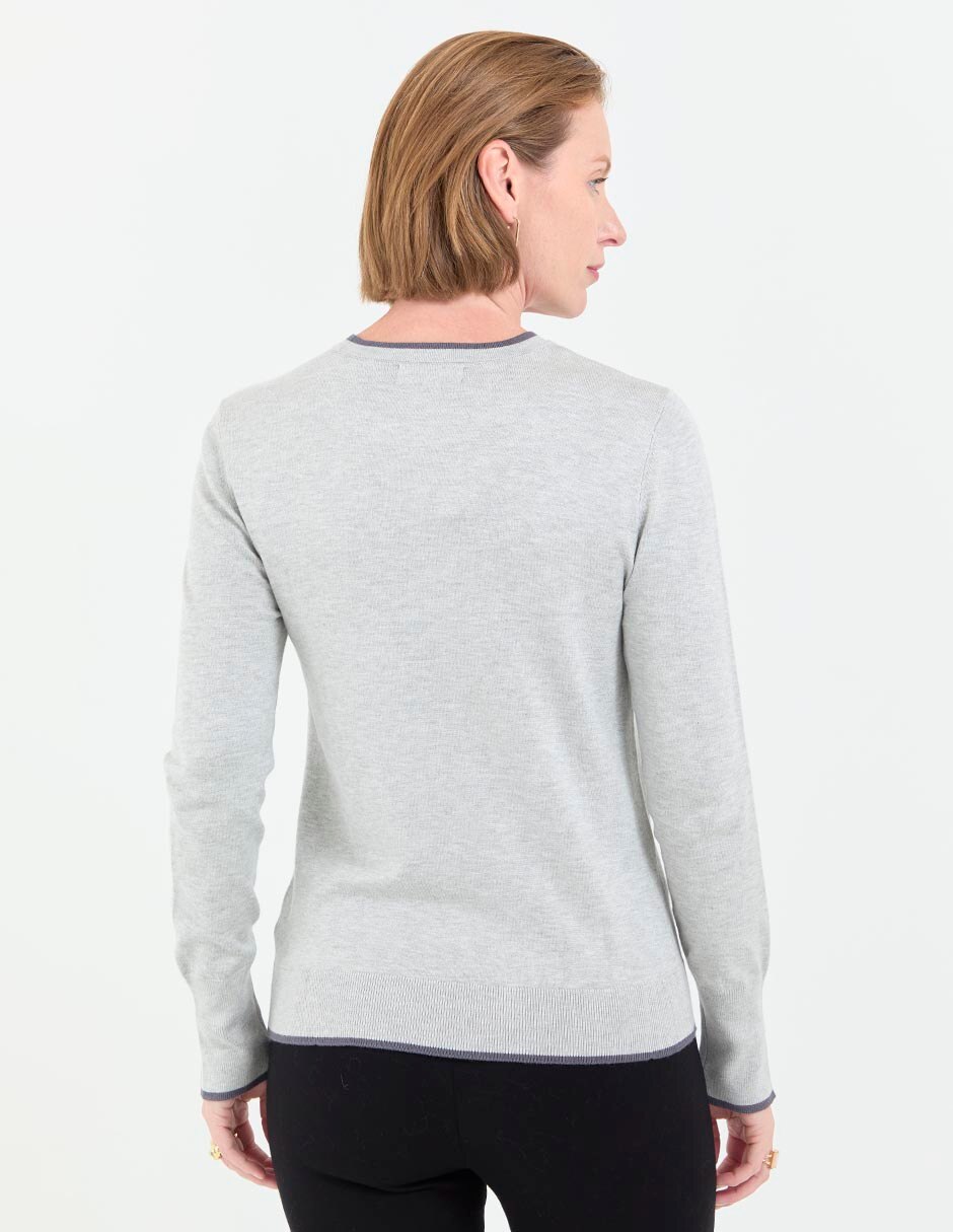 Suéter cuello redondo para mujer 4