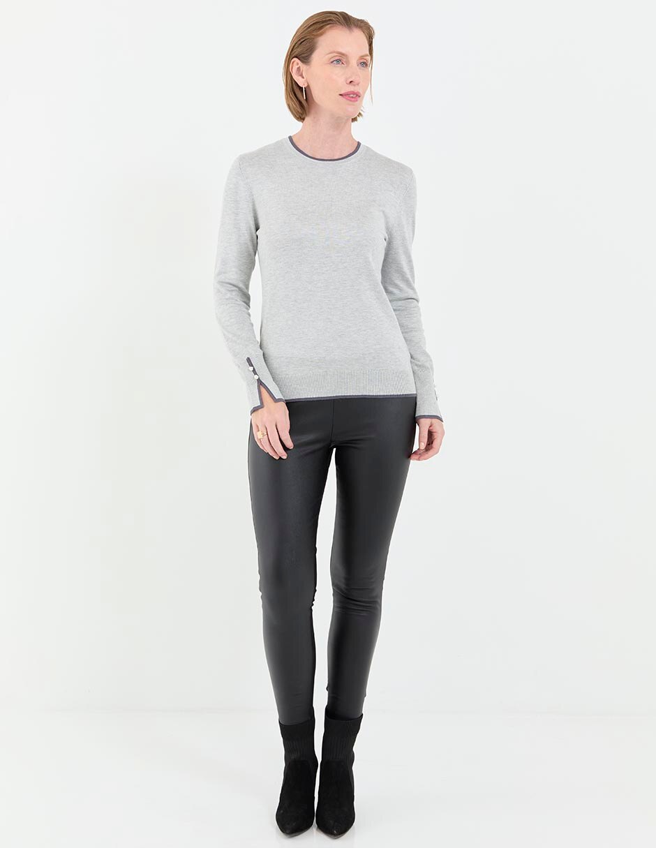 Suéter cuello redondo para mujer 3