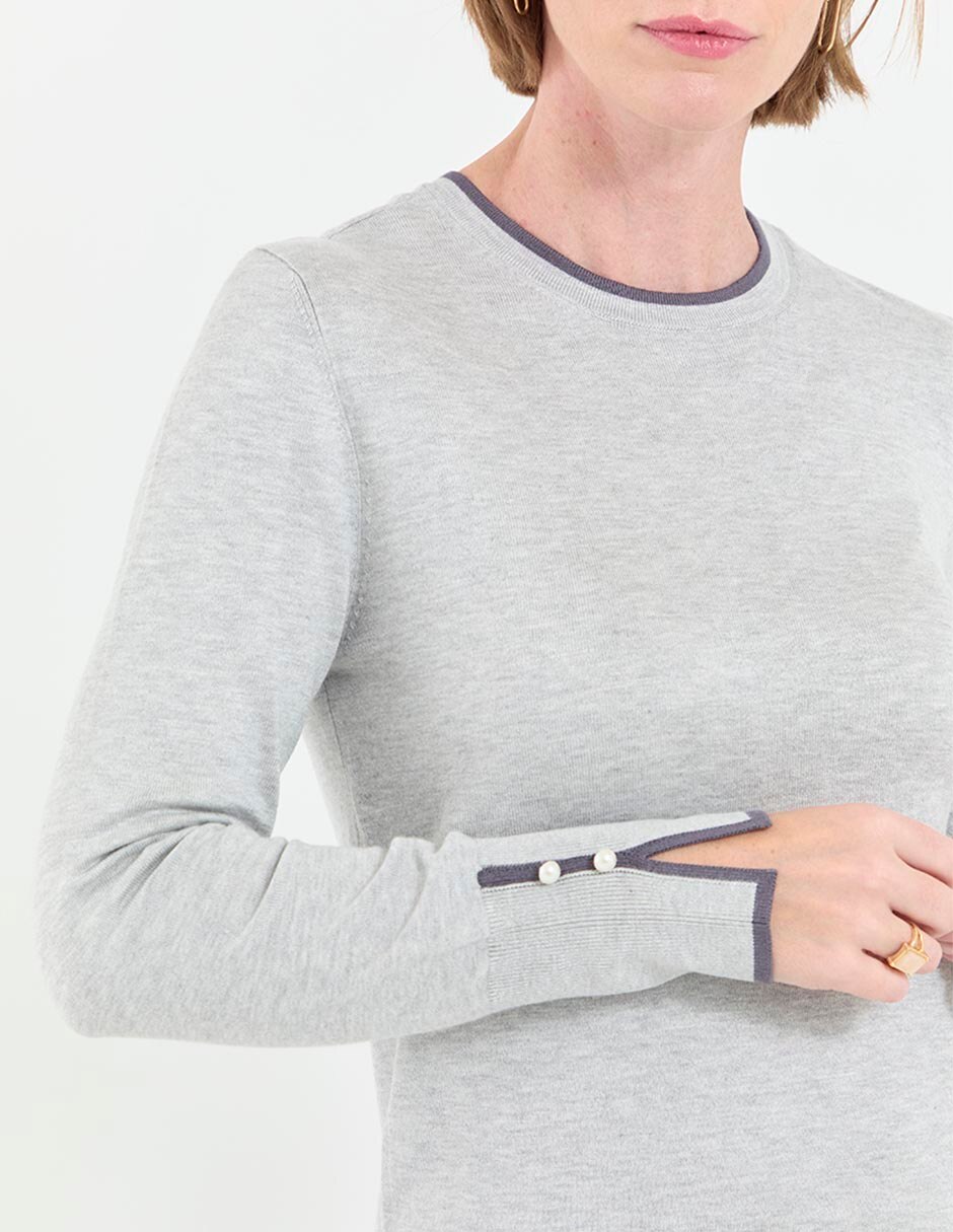 Suéter cuello redondo para mujer 2
