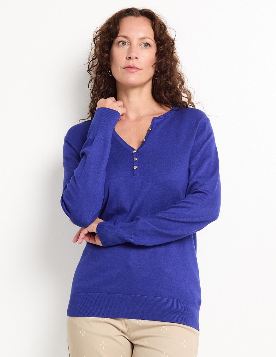 Suéter La Mode cuello V para mujer