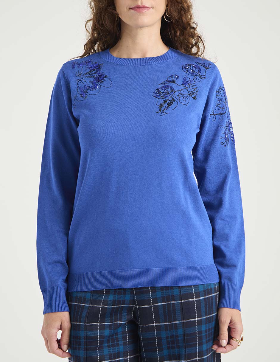 Suéter cuello redondo para mujer