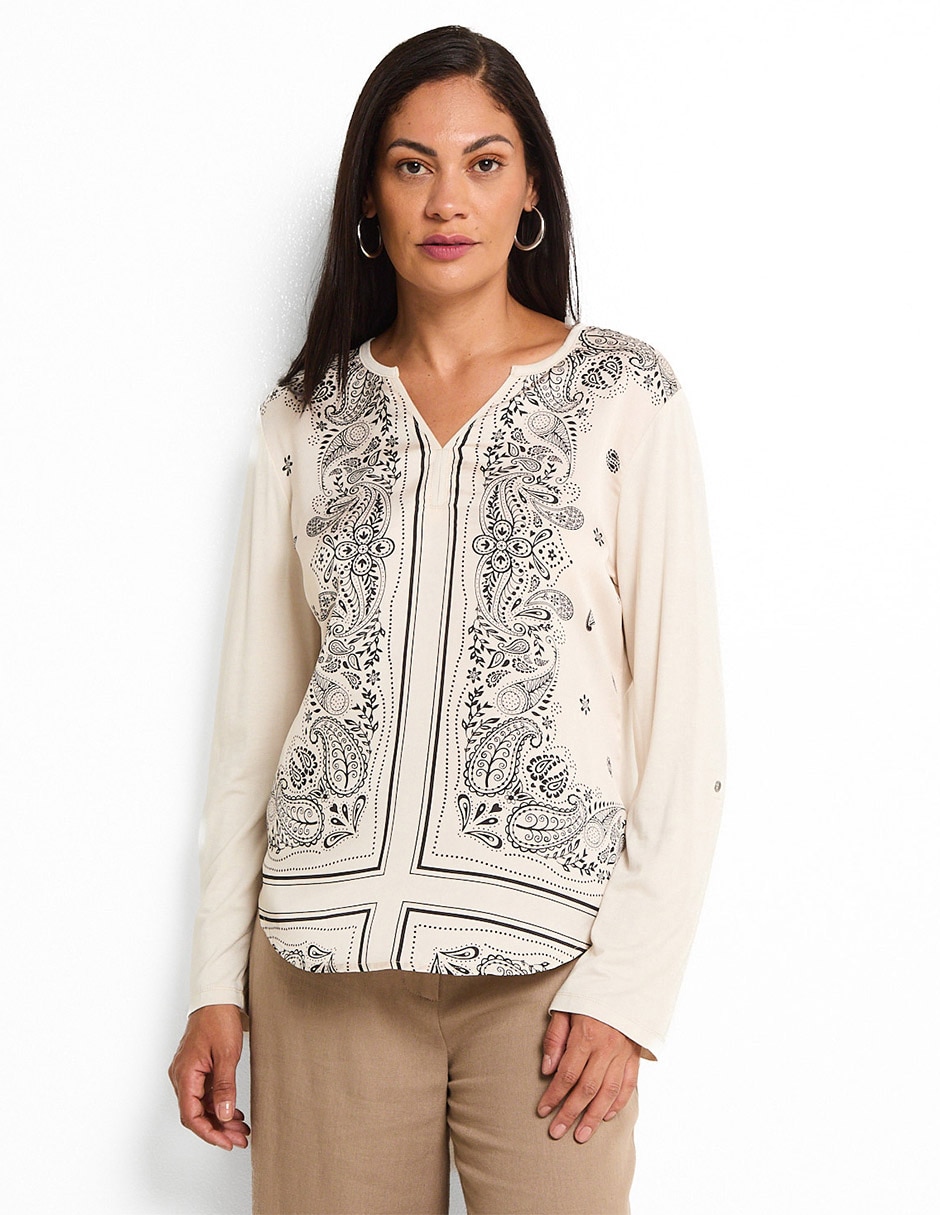 Blusa manga larga para mujer
