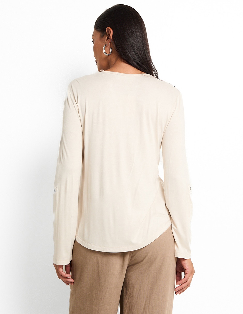 Blusa manga larga para mujer