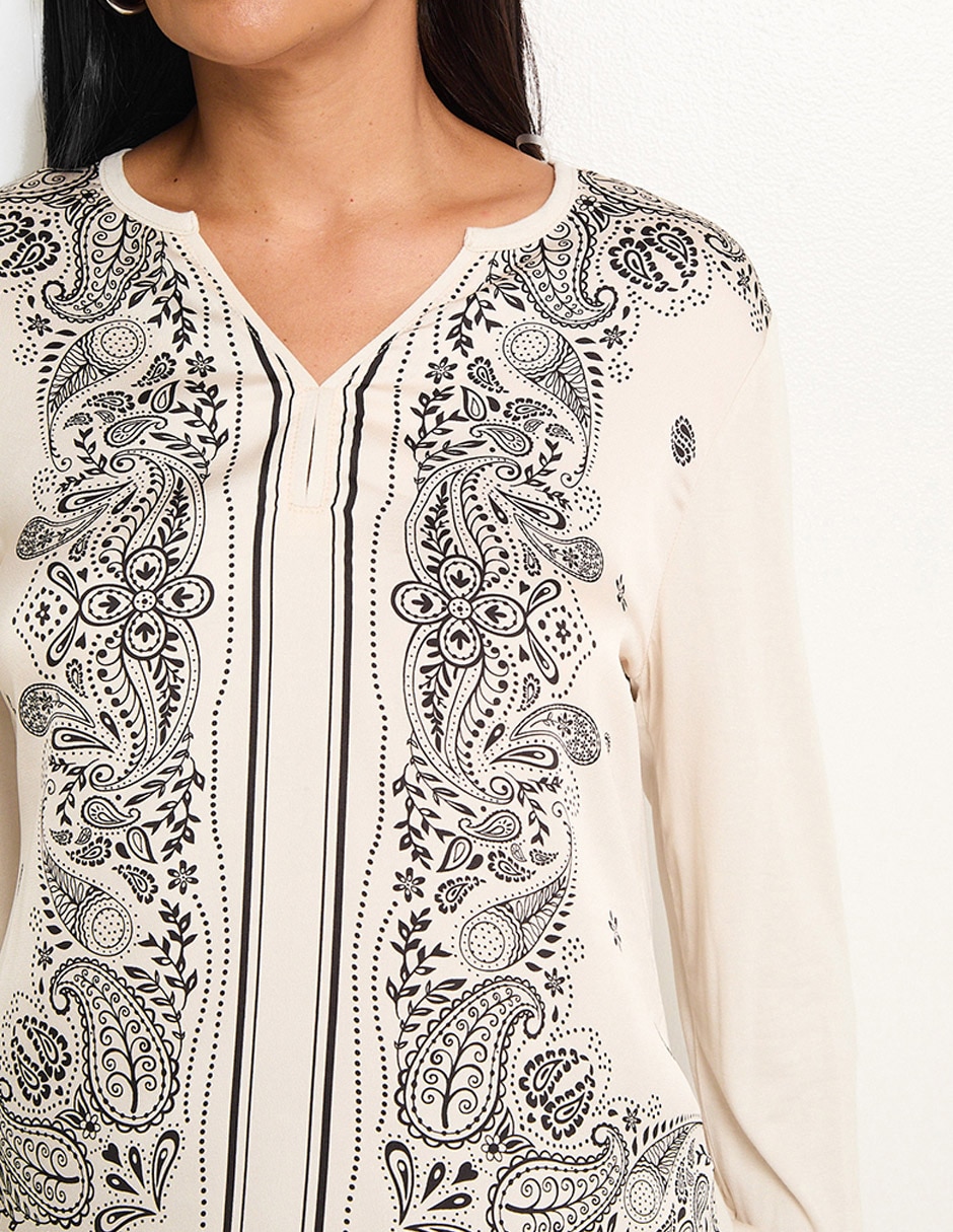 Blusa manga larga para mujer