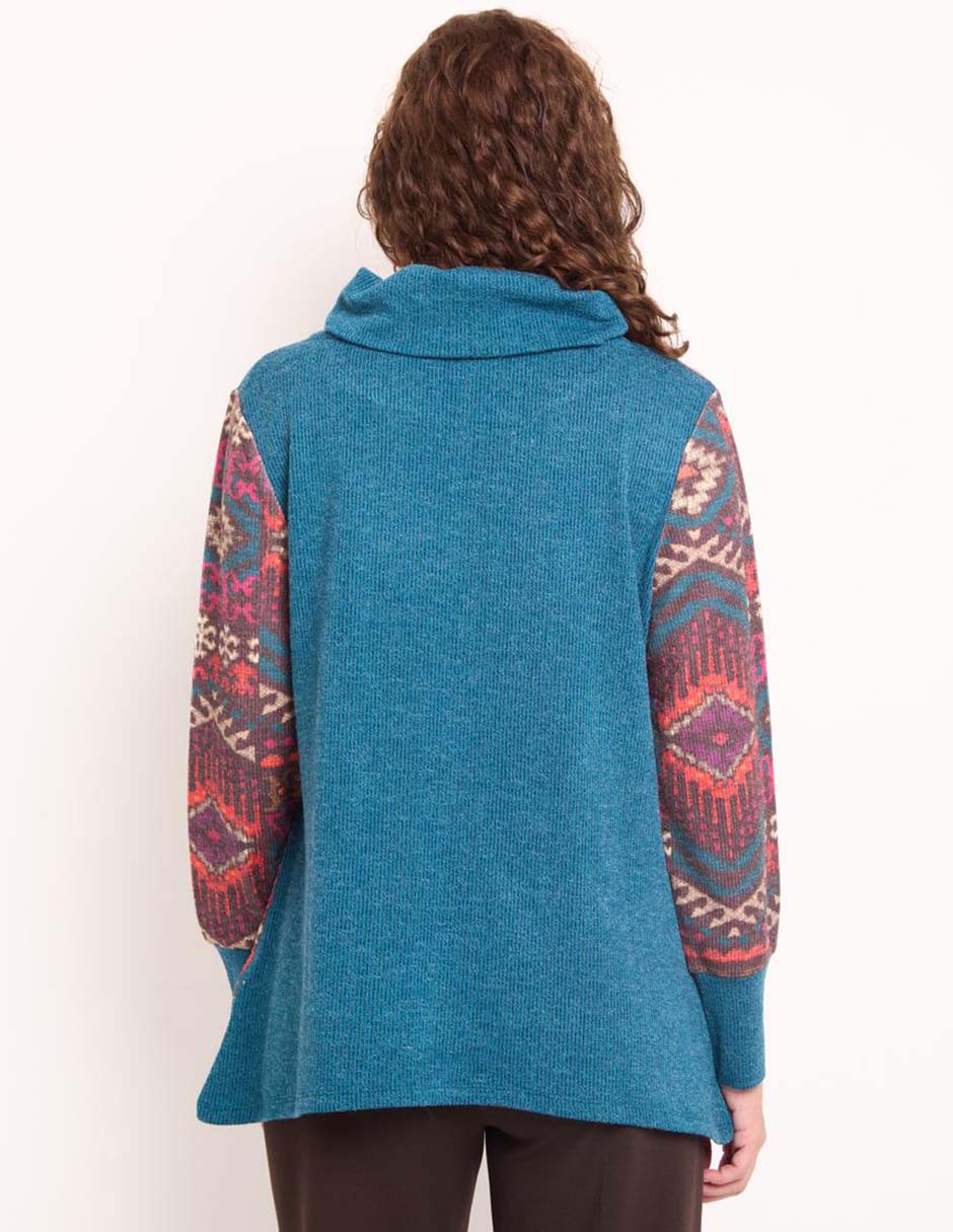 Suéter cuello drapeado para mujer