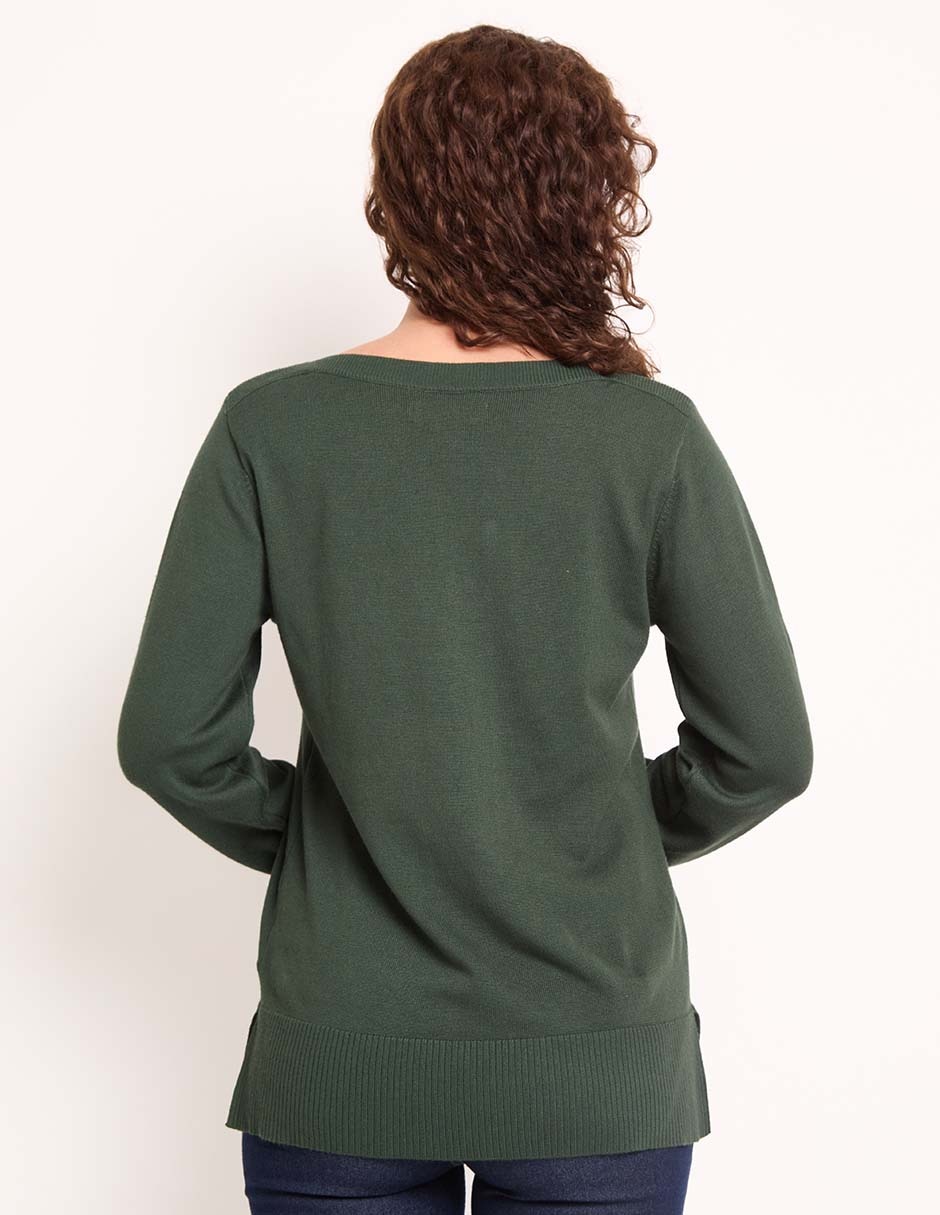 Suéter cuello ojal para mujer 4