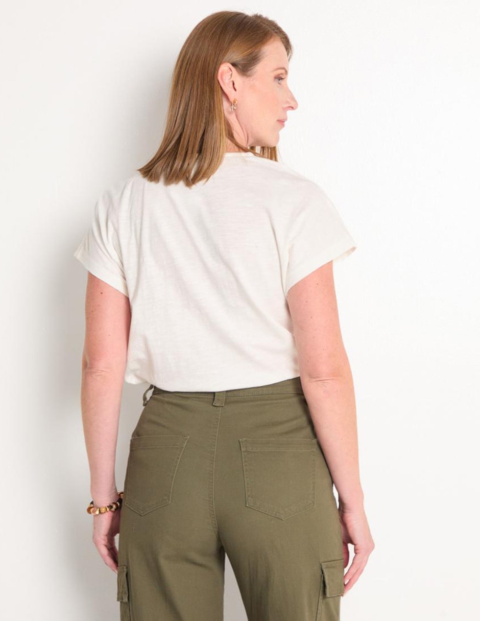 Playera manga corta cuello v mujer 5