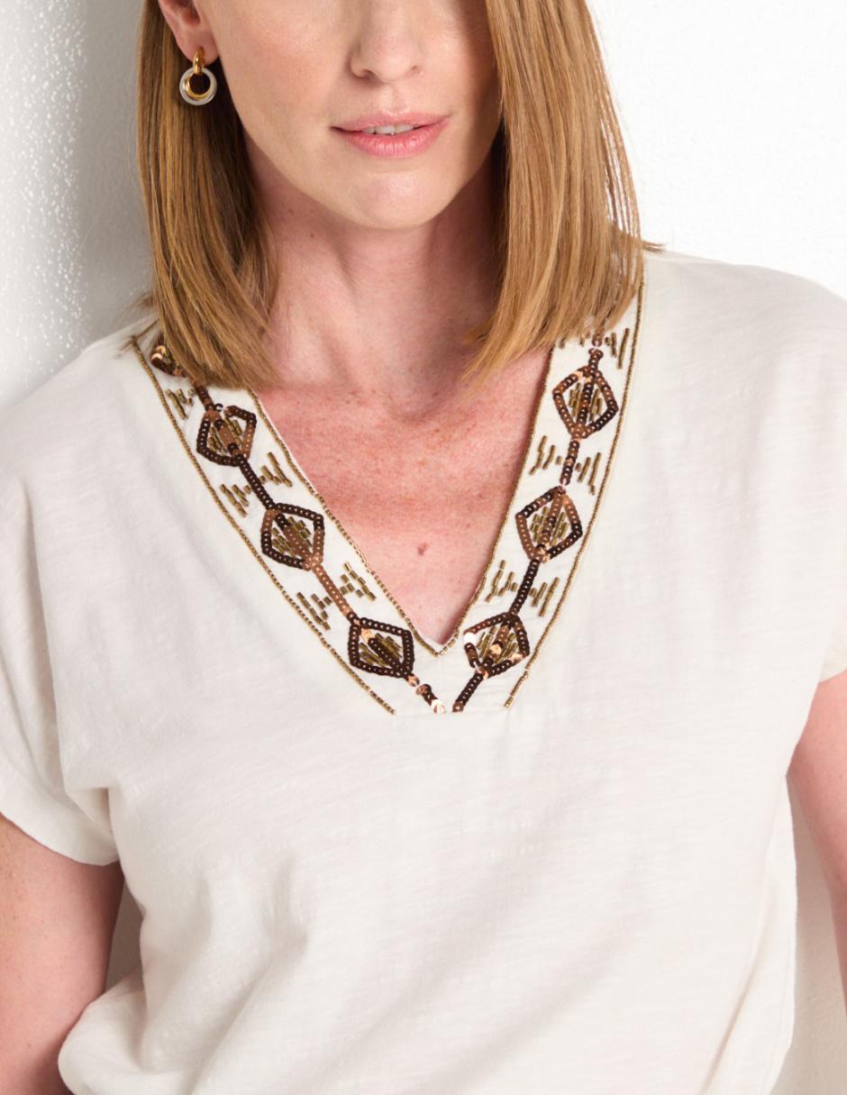Playera manga corta cuello v mujer 3