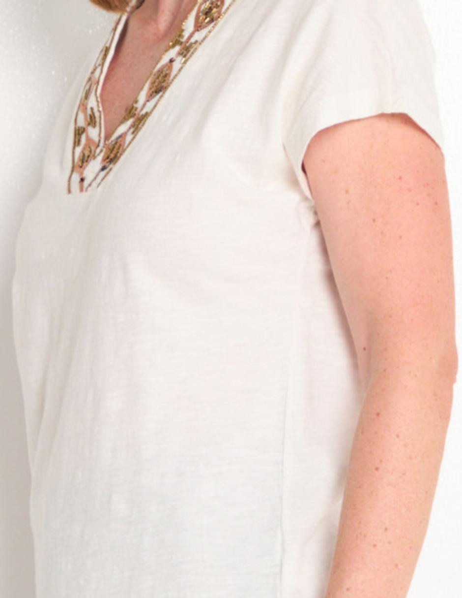 Playera manga corta cuello v mujer 2