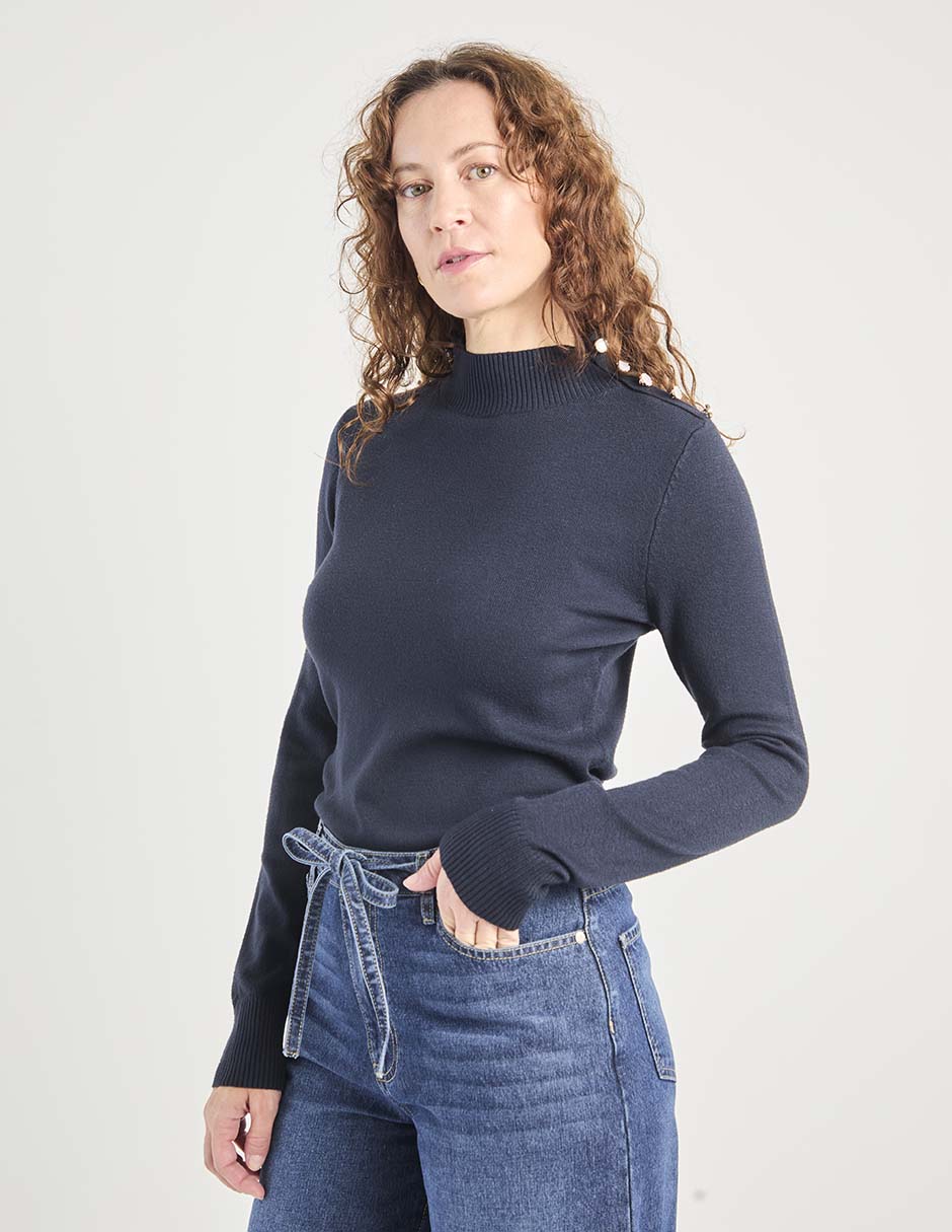Suéter cuello alto para mujer
