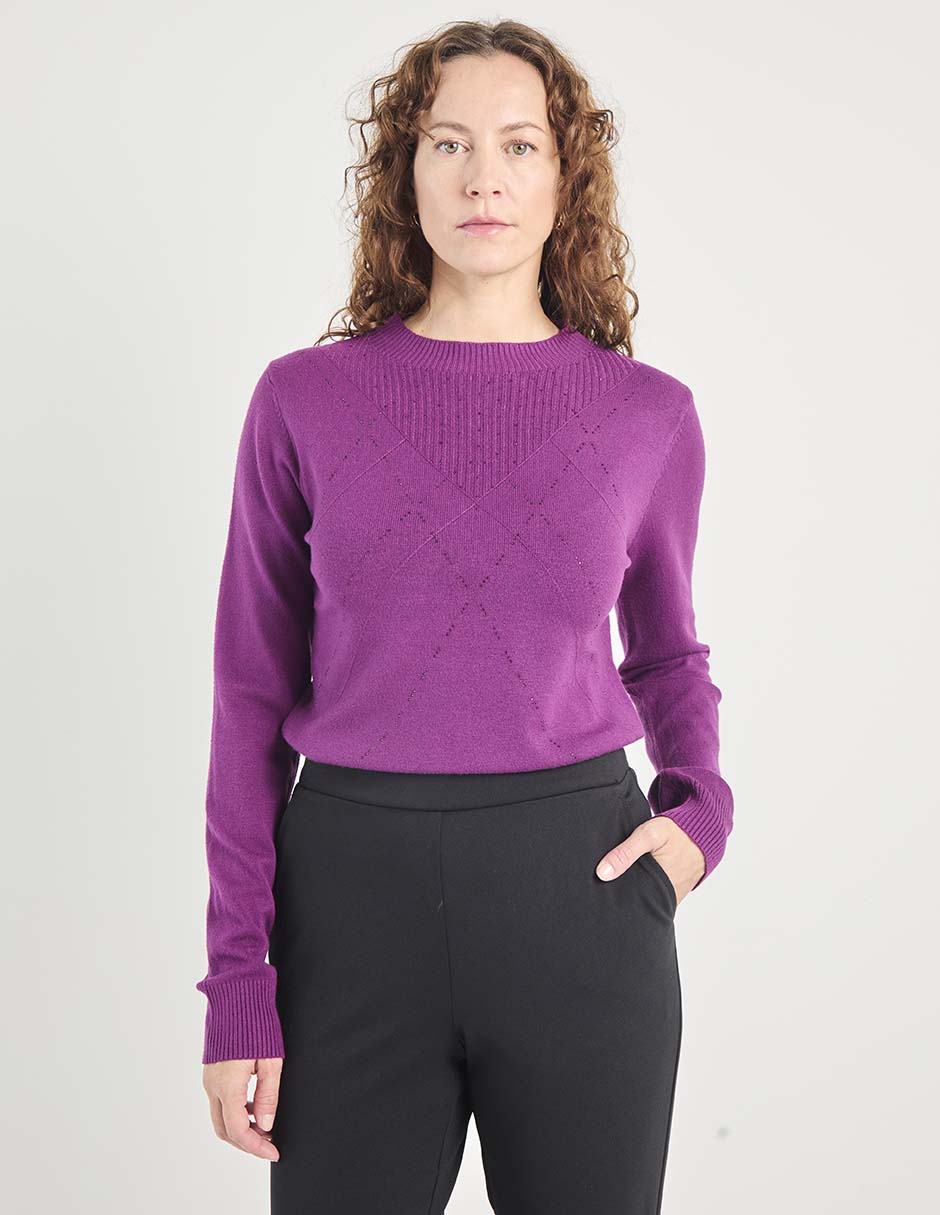 Suéter cuello redondo para mujer 1