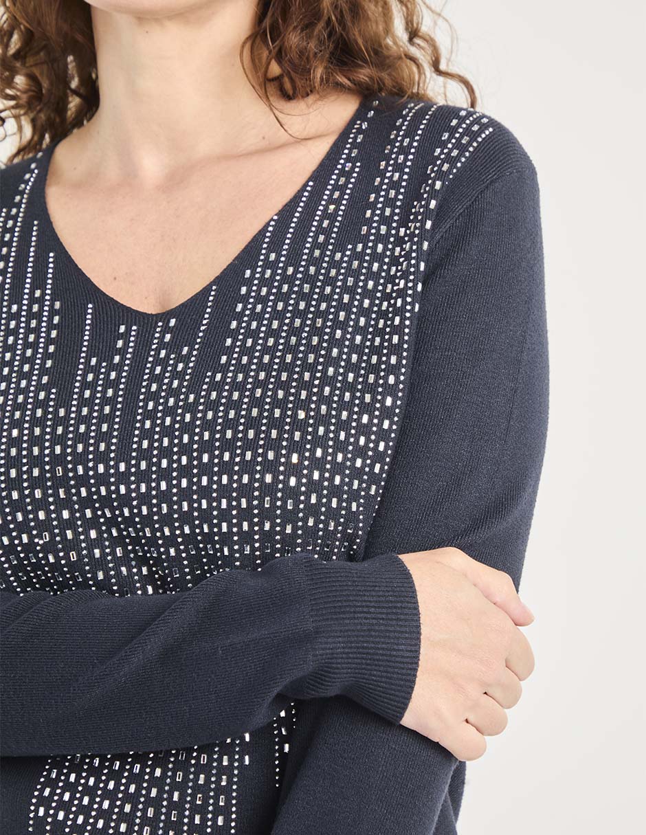 Suéter cuello redondo para mujer 2