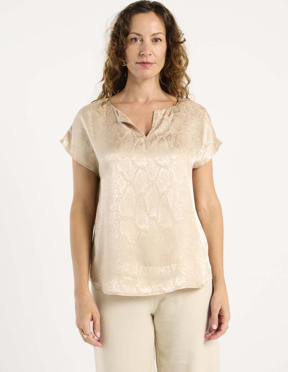 Blusa manga corta para mujer