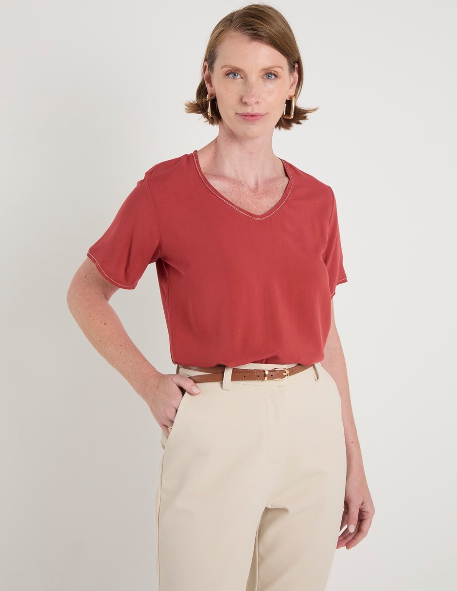 Blusa La Mode manga corta para mujer