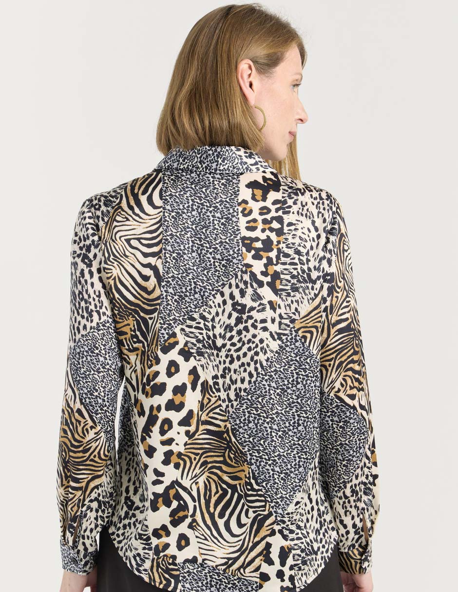 Blusa camisera manga larga para mujer 5