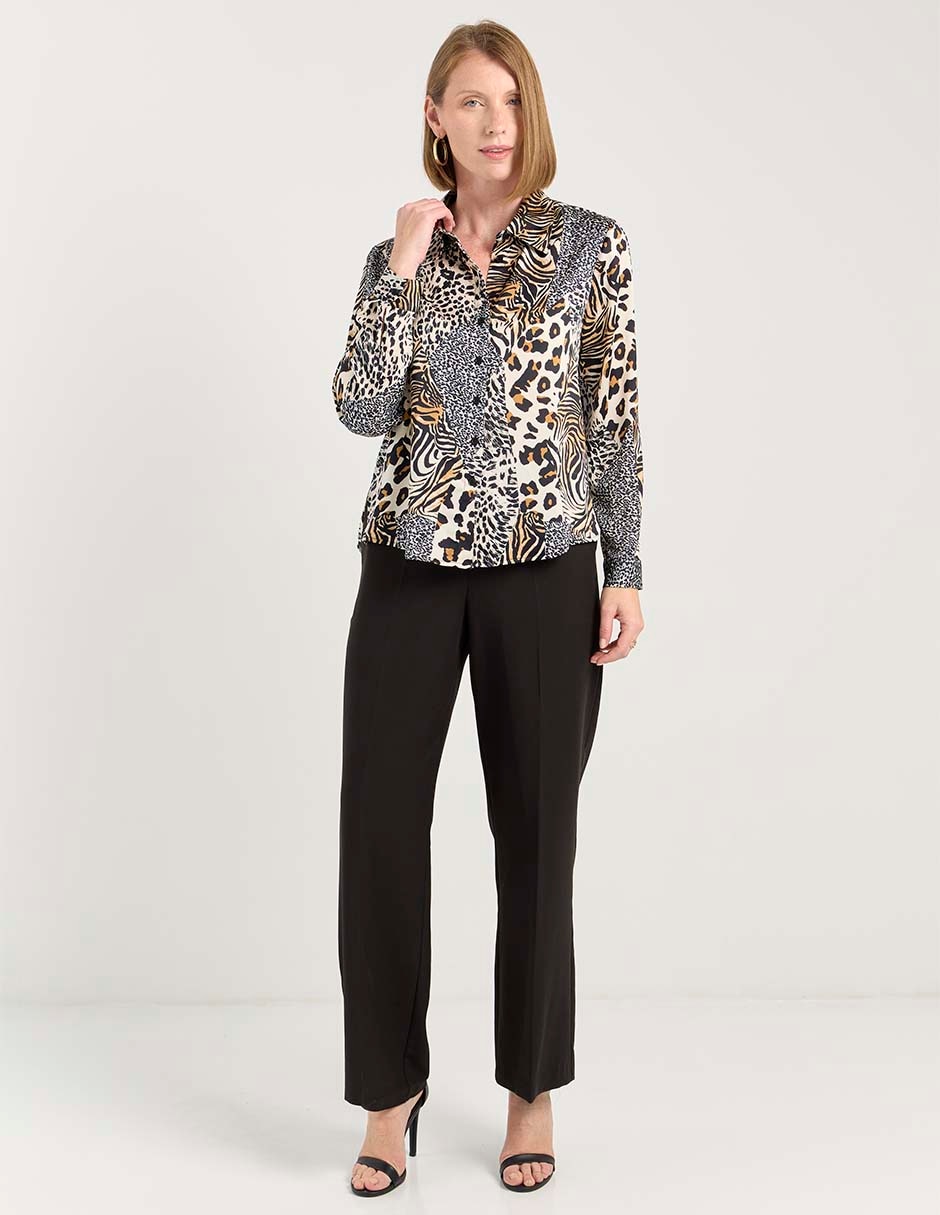 Blusa camisera manga larga para mujer 6