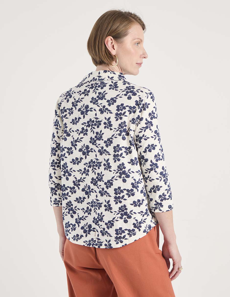 Blusa camisera manga 3/4 para mujer 5