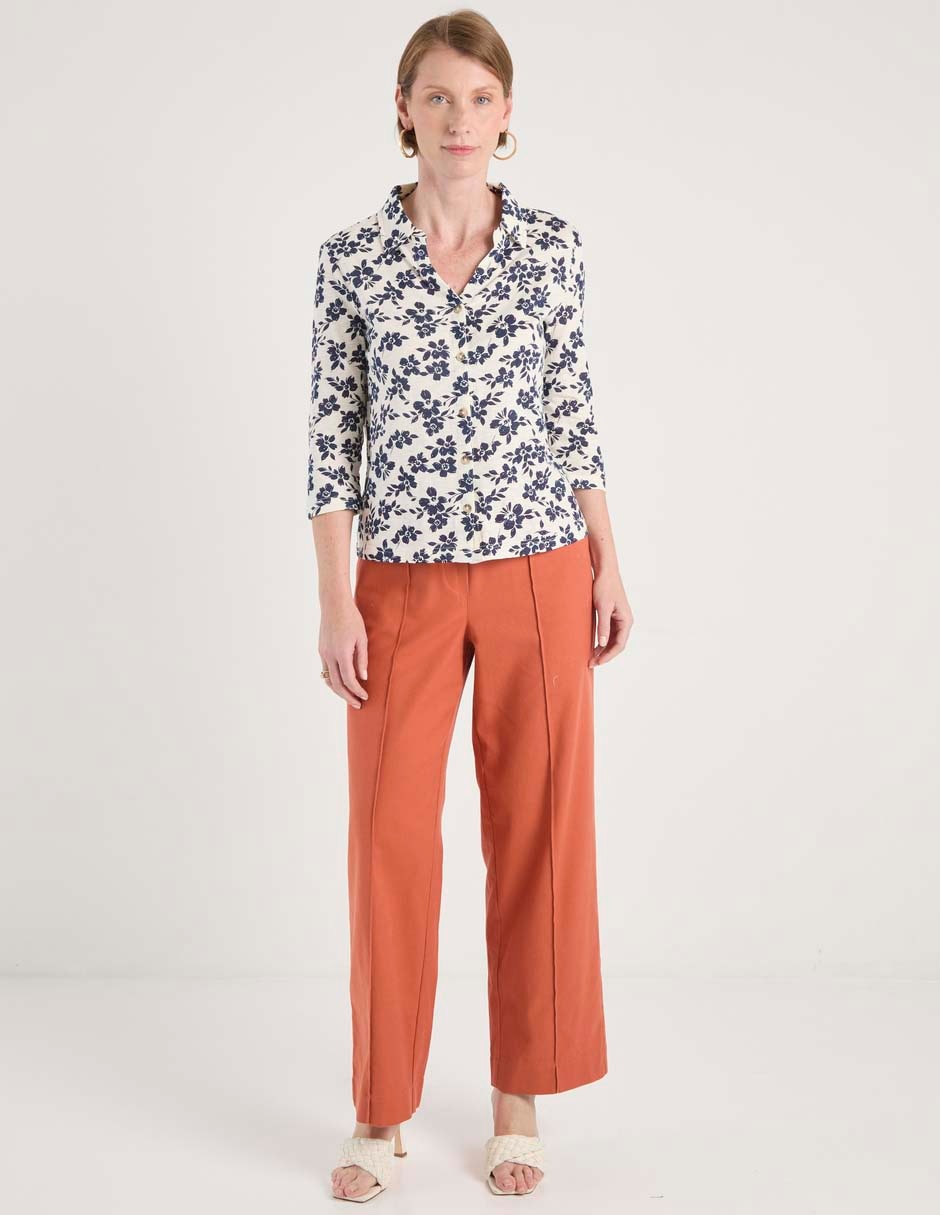Blusa camisera manga 3/4 para mujer 6