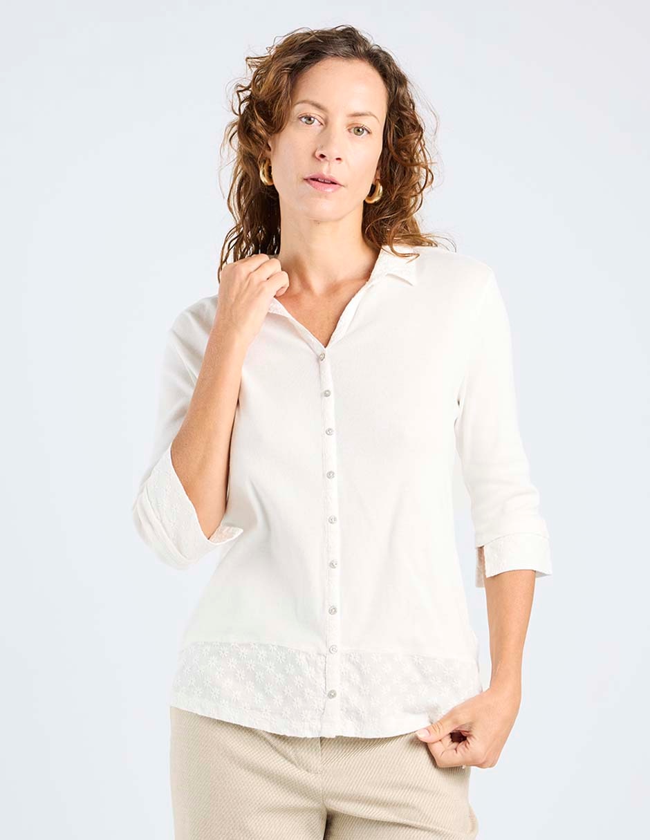Blusa camisera manga 3/4 para mujer 1