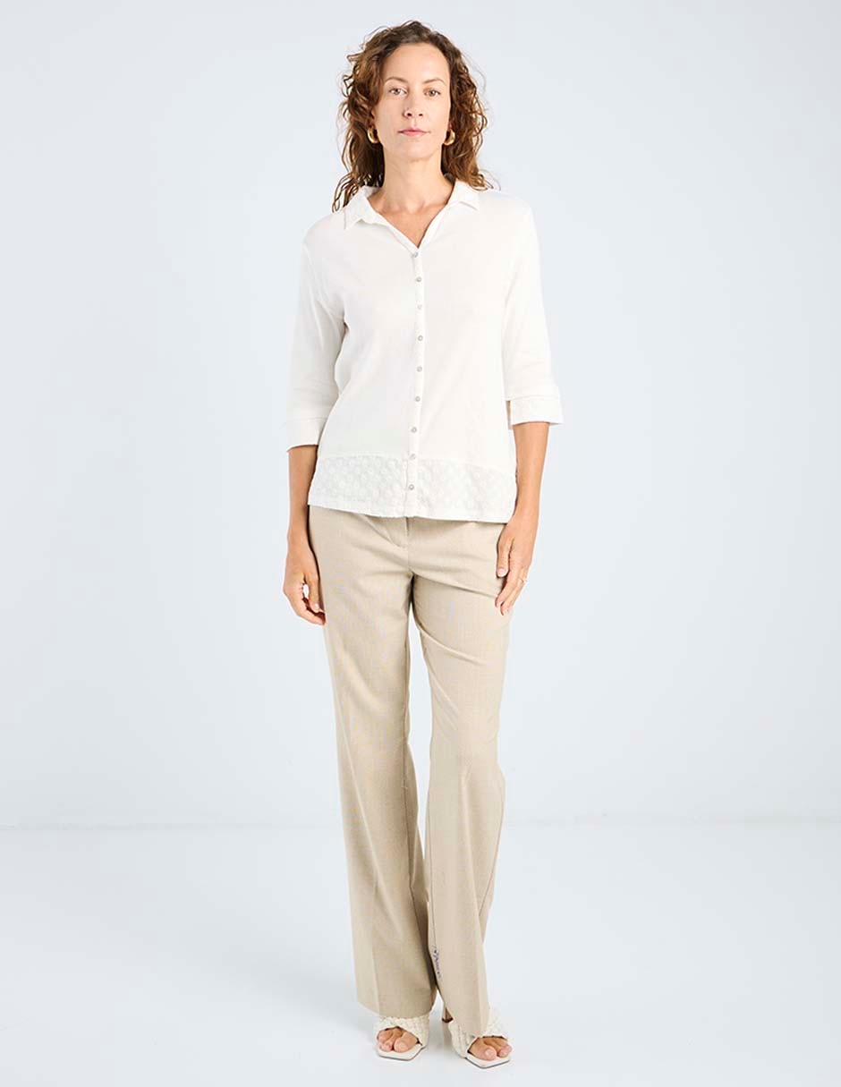 Blusa camisera manga 3/4 para mujer 7