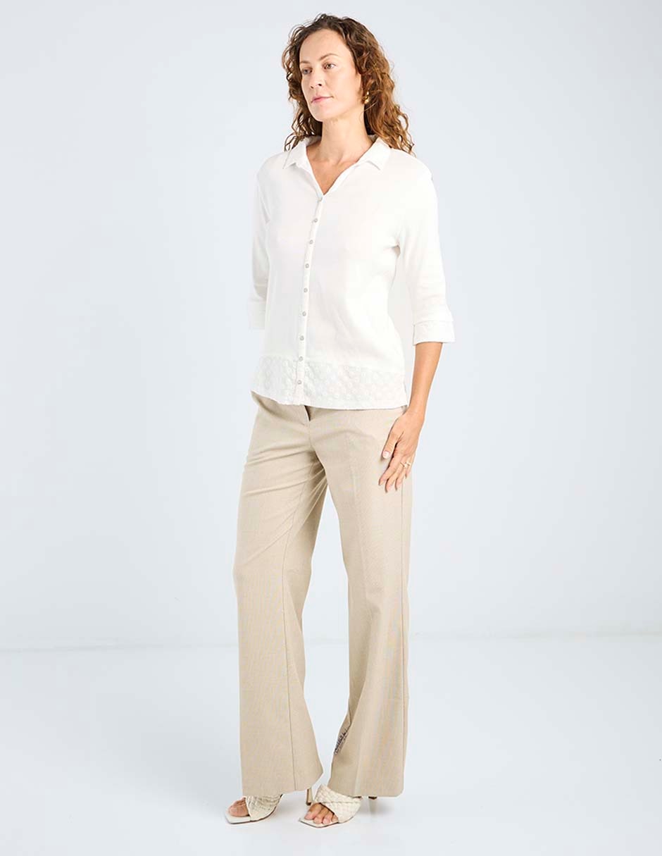 Blusa camisera manga 3/4 para mujer 8