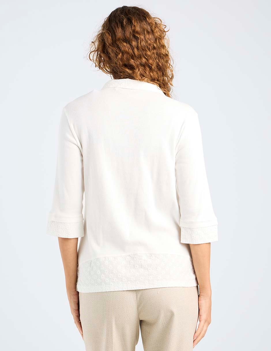Blusa camisera manga 3/4 para mujer 11