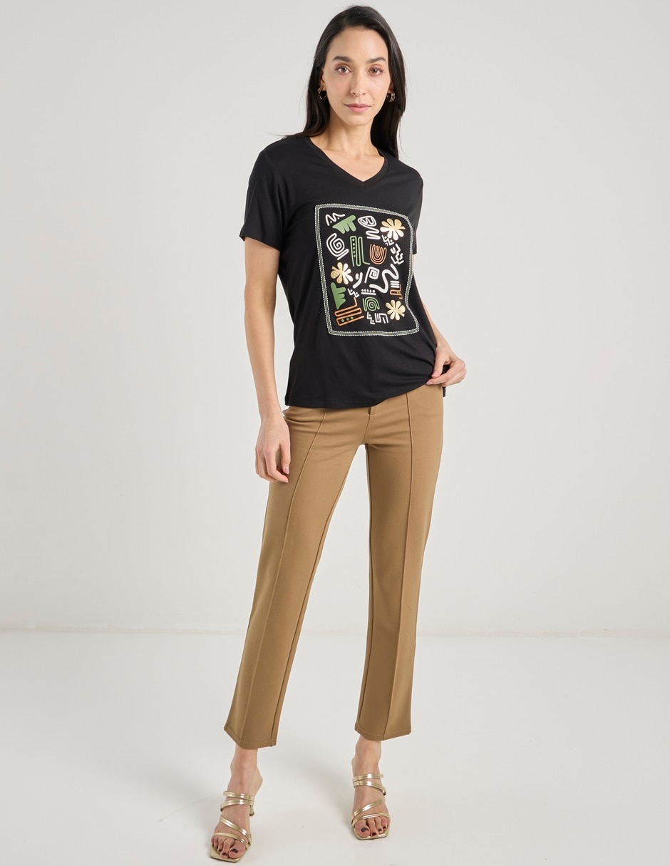 Playera manga corta cuello redondo para mujer 2