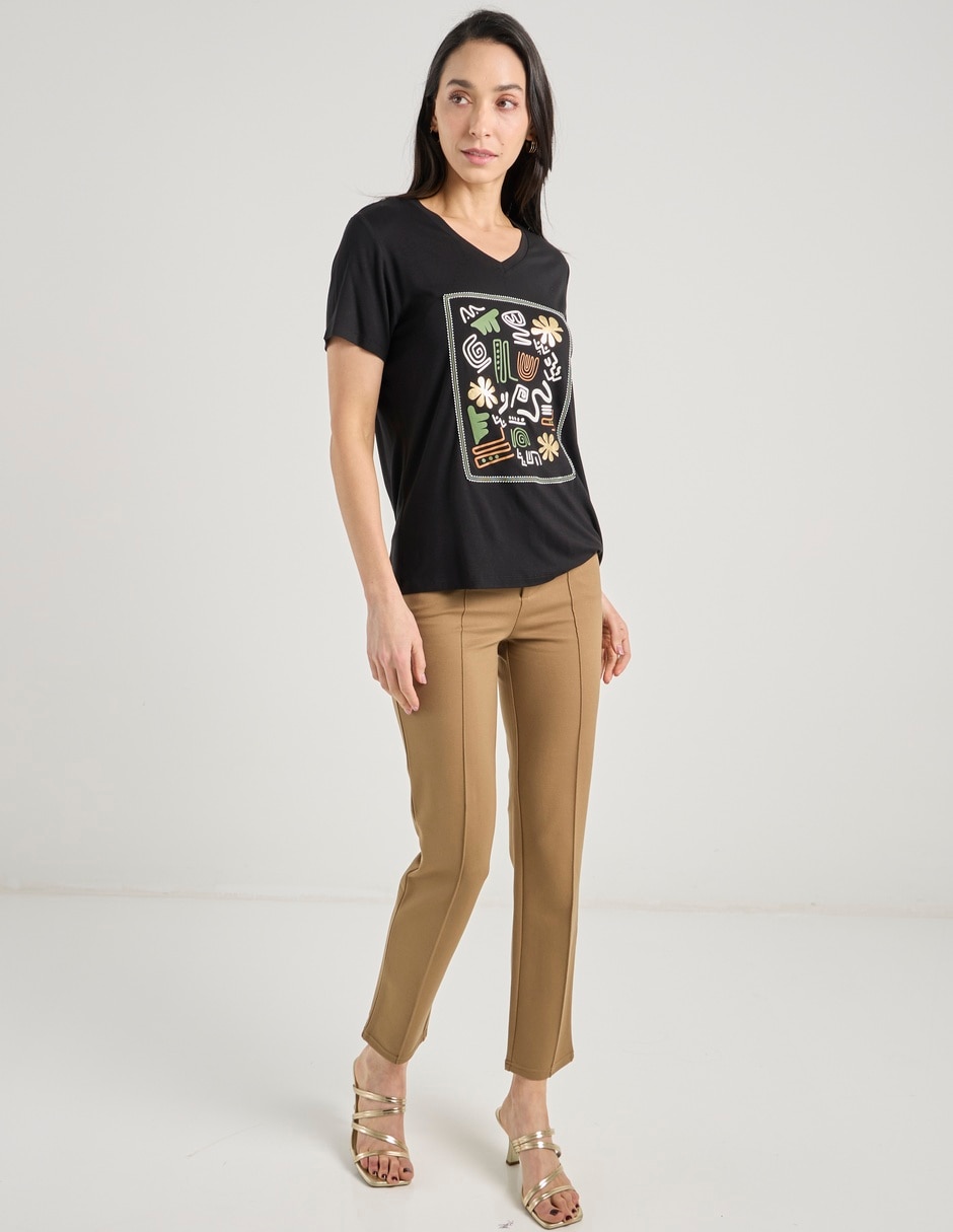 Playera manga corta cuello redondo para mujer 3