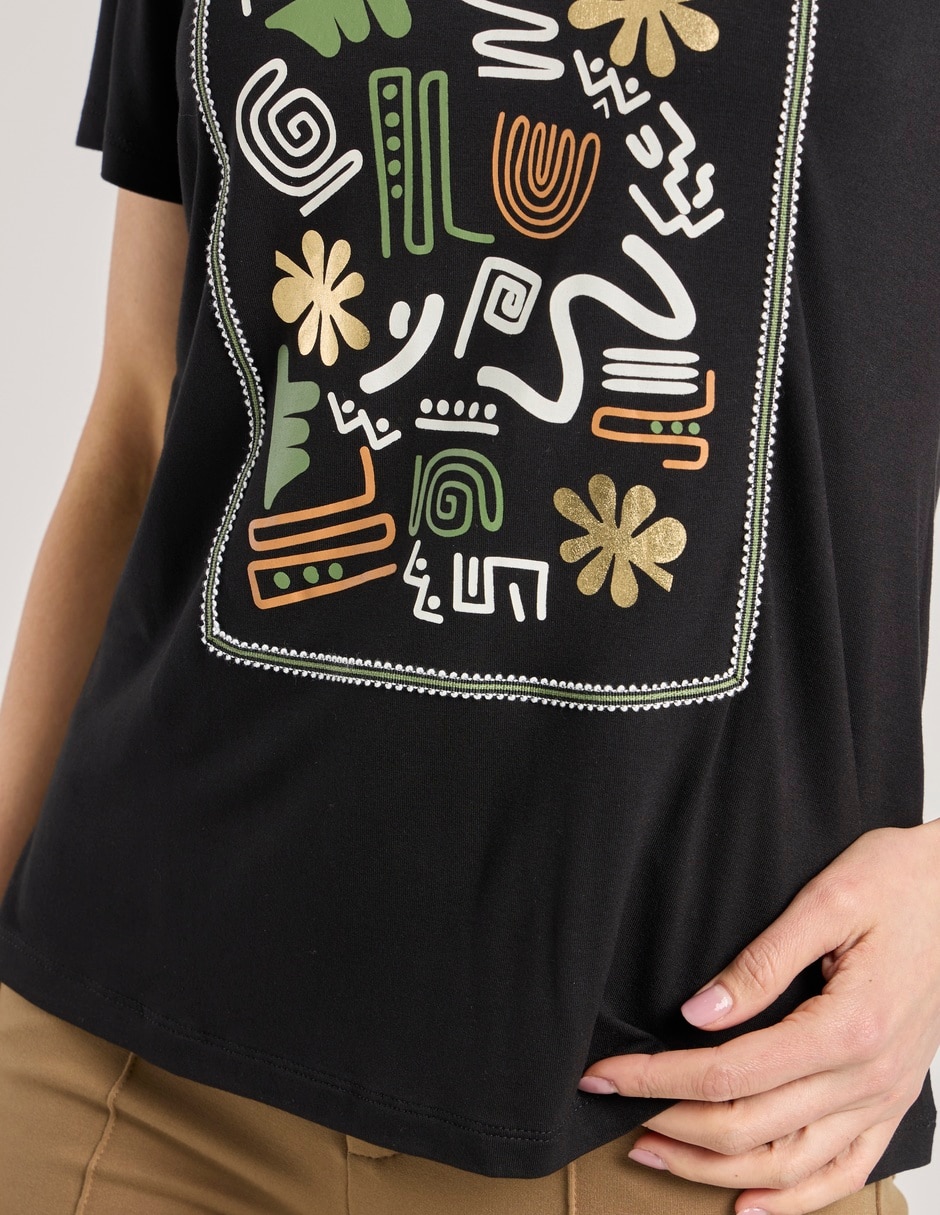 Playera manga corta cuello redondo para mujer 5