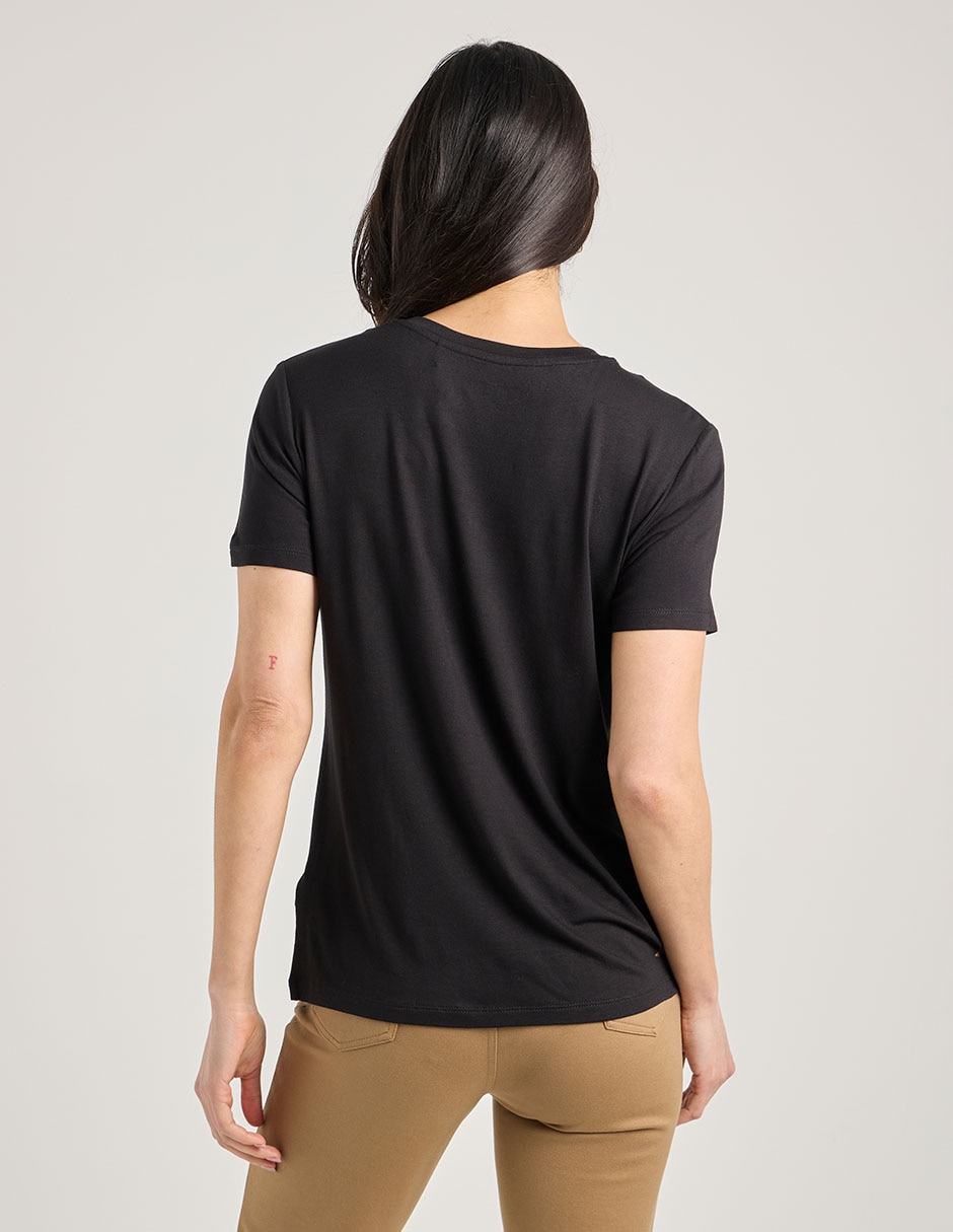 Playera manga corta cuello redondo para mujer 6