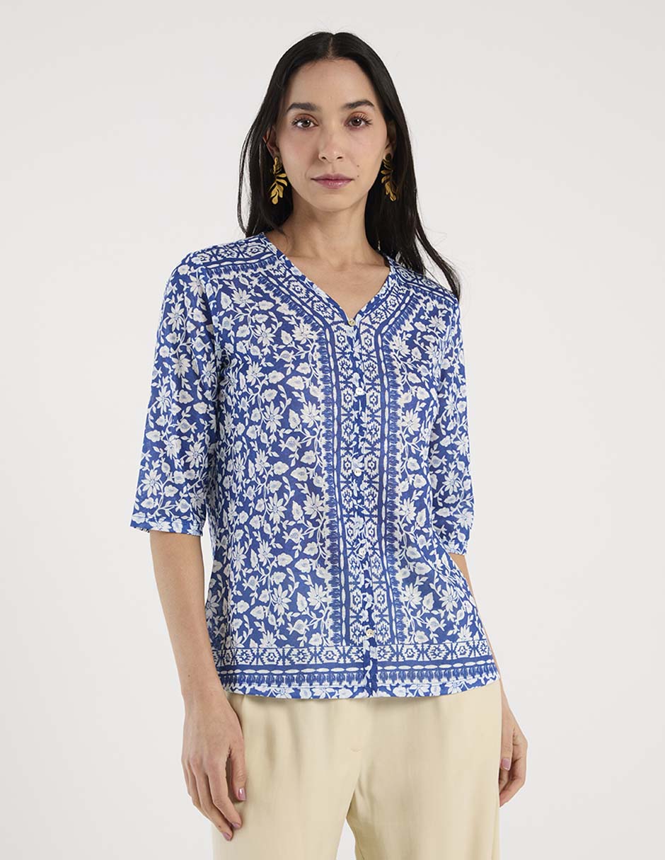 Blusa La Mode manga al codo para mujer