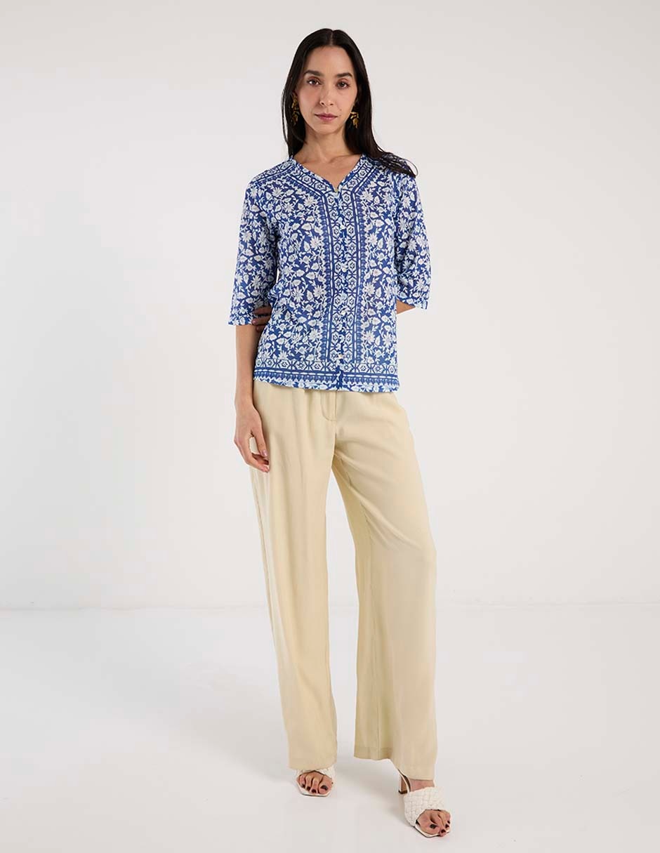 Blusa La Mode manga al codo para mujer