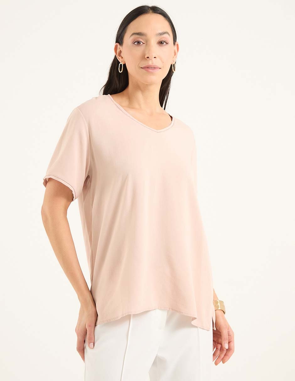 Blusa manga corta para mujer