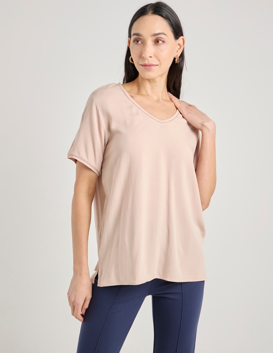 Blusa manga corta para mujer