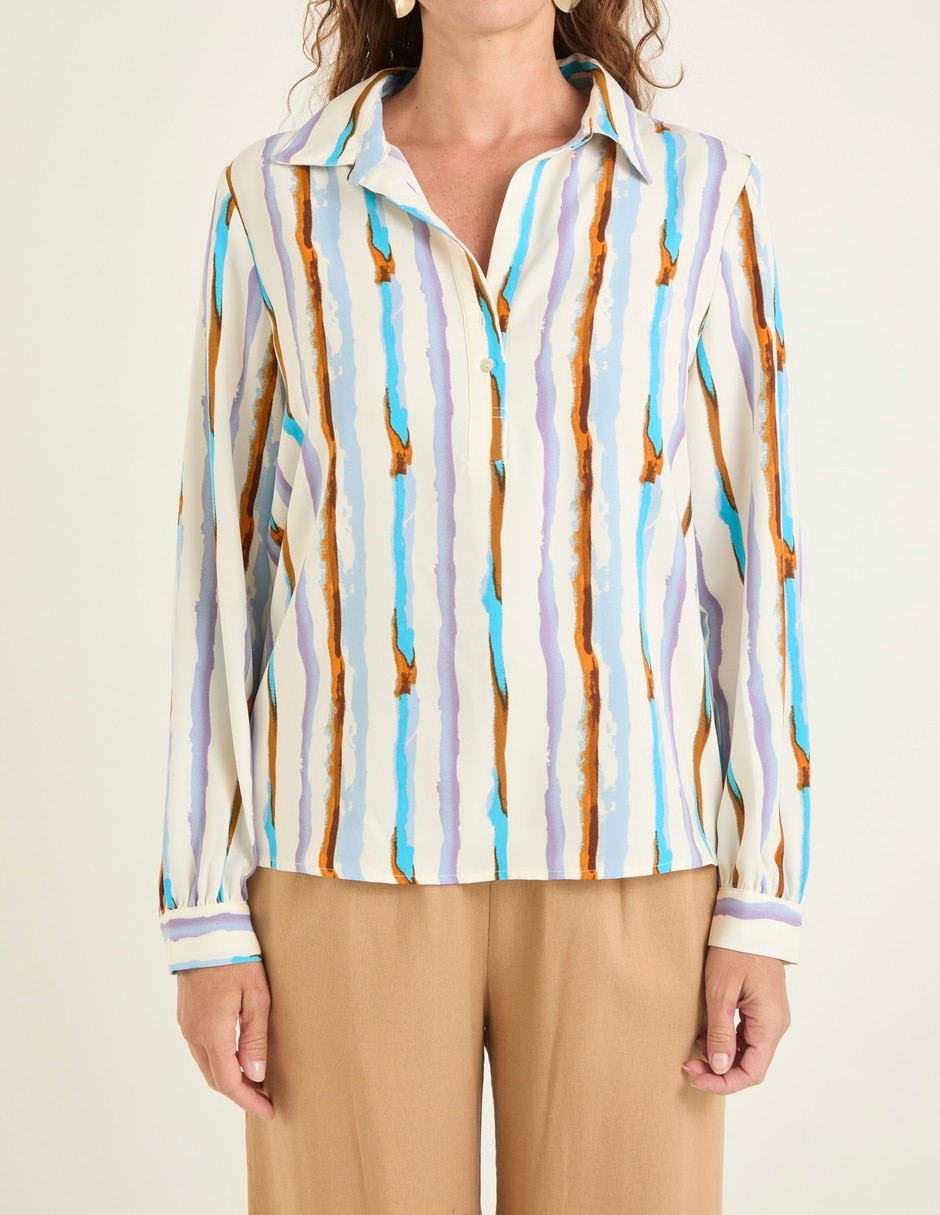 Blusa camisera manga larga para mujer 9